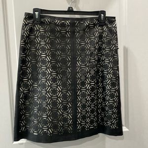 WORTH Black and White Leather Skirt